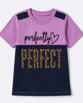 LingaTex Boys Purple & Navy Blue Printed Half Sleeve Round Neck T-Shirt