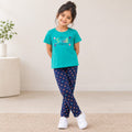 LingaTex Girls Teal Share a Smile Graphic Printed T-Shirt