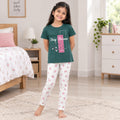 Girls Kids Dress Set with Printed T-Shirt & Floral Leggings | Comfortable Casual Wear for Girls
